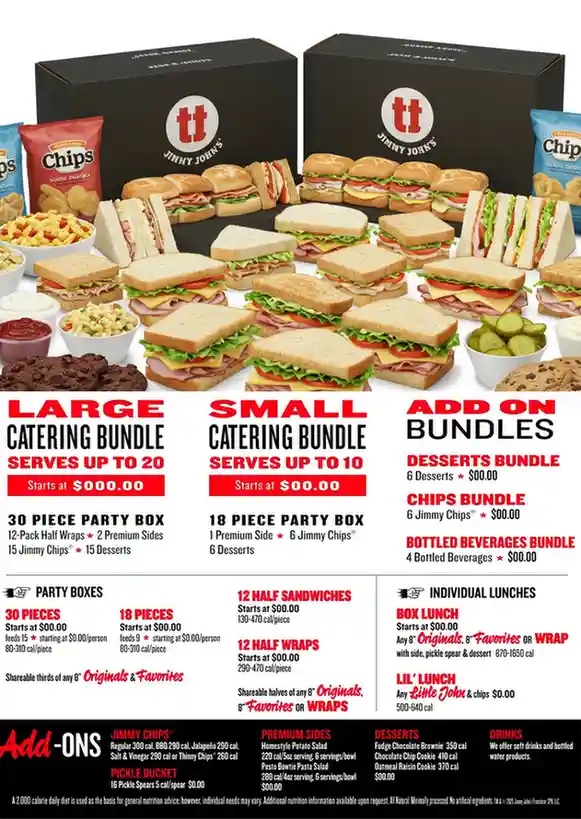 Jimmy John’s Catering Menu